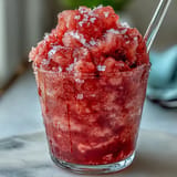 Vibrant Frozen Strawberry Lemonade Slushie, a quick, icy, 3-ingredient drink.
