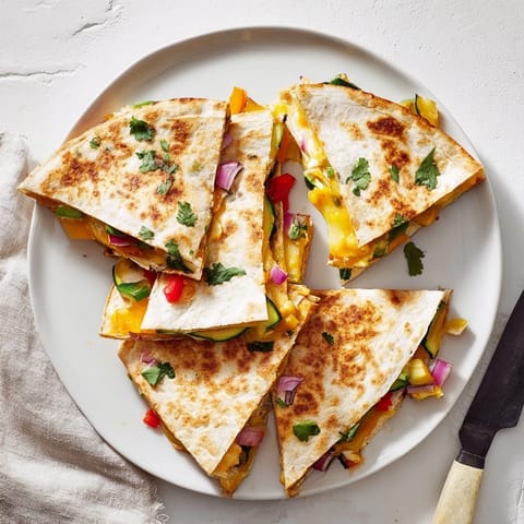A skillet toasts flour tortillas filled with chicken, cumin, and chili, bubbling with shredded Monterey Jack cheese.