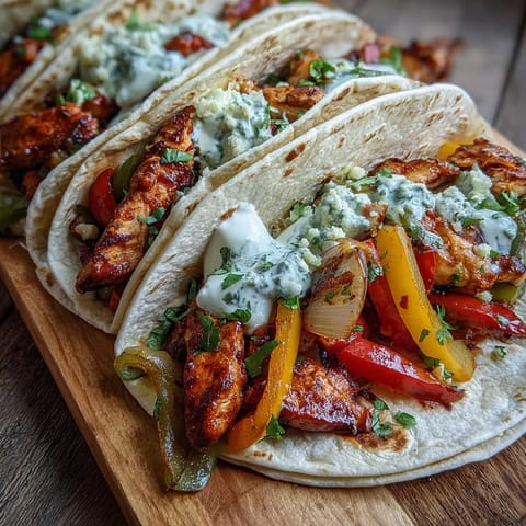 Sizzling Easy Chicken Fajitas with colorful bell peppers and onions, ready to be wrapped in warm corn tortillas.