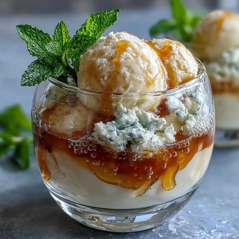 Refreshing Limoncello Sorbet Float with sparkling water, lemon slices, and mint garnish in chilled glasses.  
