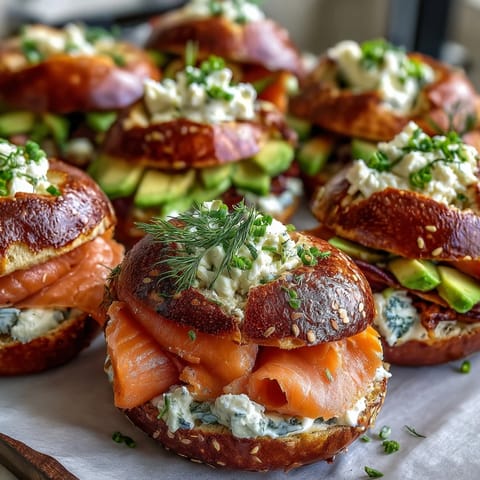 Spring brunch smoked salmon bagel board with cream cheese, fresh dill, and colorful garnishes on a rustic wooden platter.