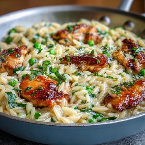 One-Pot Lemon Orzo Chicken Peas