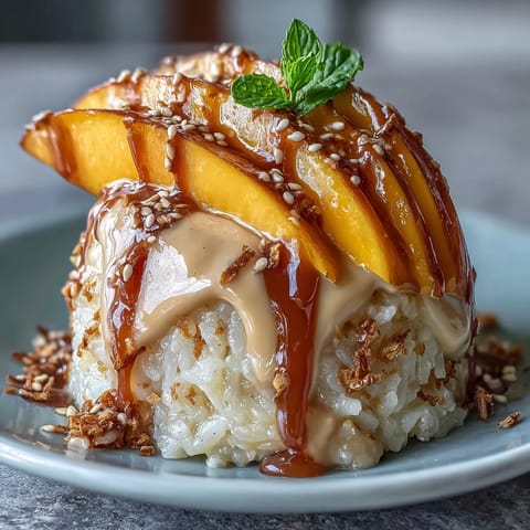 Sweet Mango Sticky Rice Cups bursting with creamy coconut and tropical fruit appeal.