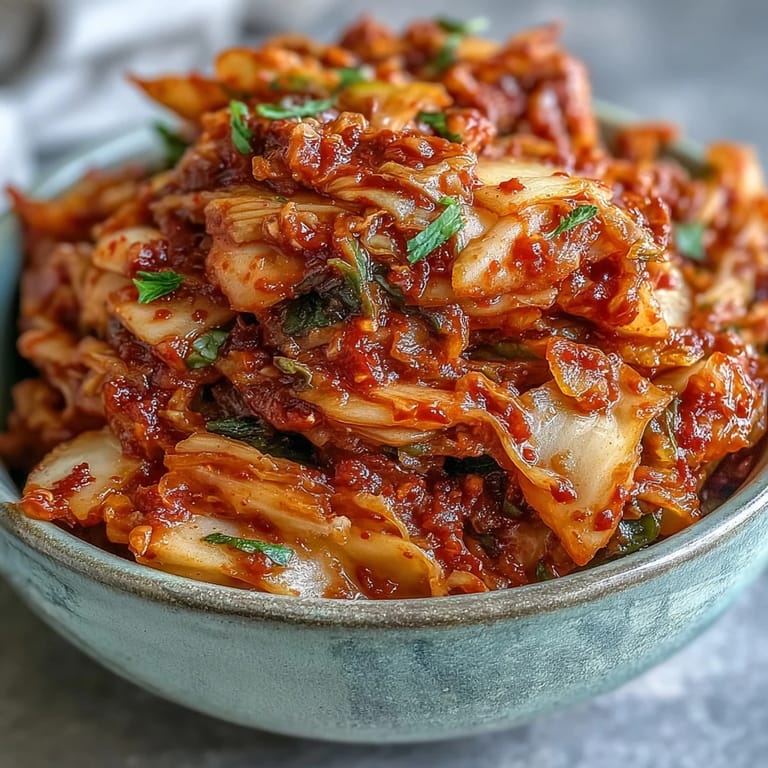 Homemade kimchi packed tightly in jars, a fermented vegetable treat.