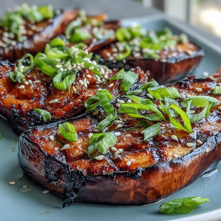 Enjoy this easy Miso Glazed Eggplant, perfectly caramelized and ready for serving.