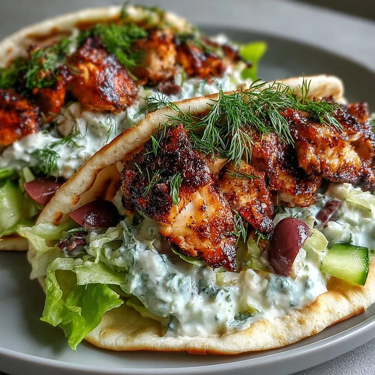 Sizzling sliced chicken thighs served in pita with crunchy lettuce, juicy tomatoes, and tangy feta tzatziki for gyro night.