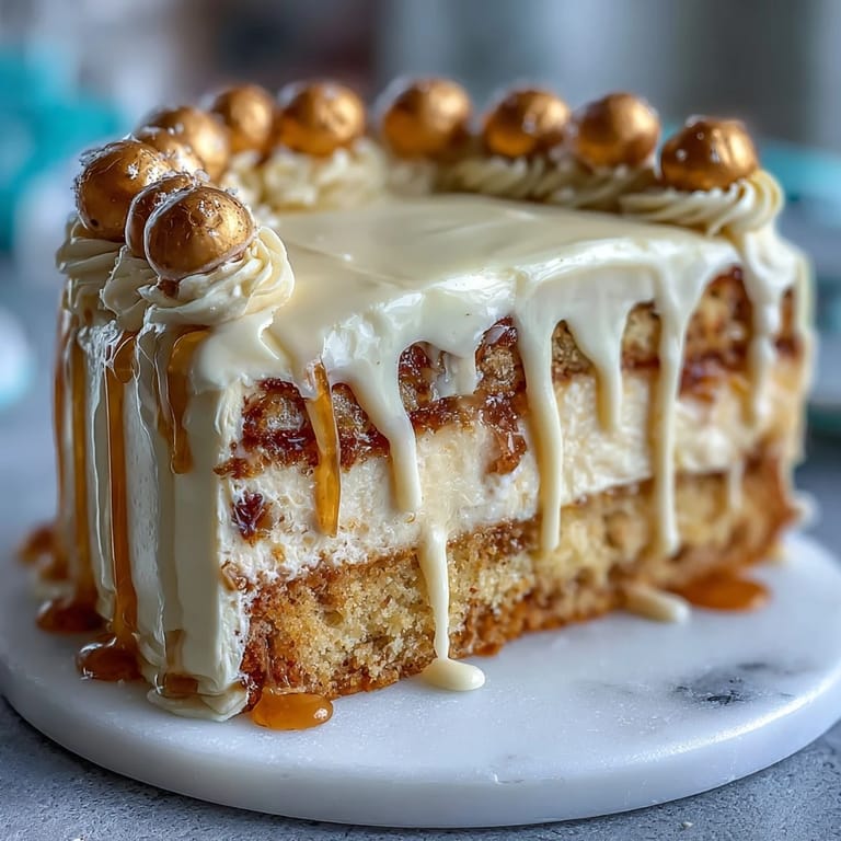 Layered vanilla cake with silky white chocolate buttercream and shimmering gold balloon toppers, ideal for graduation parties.