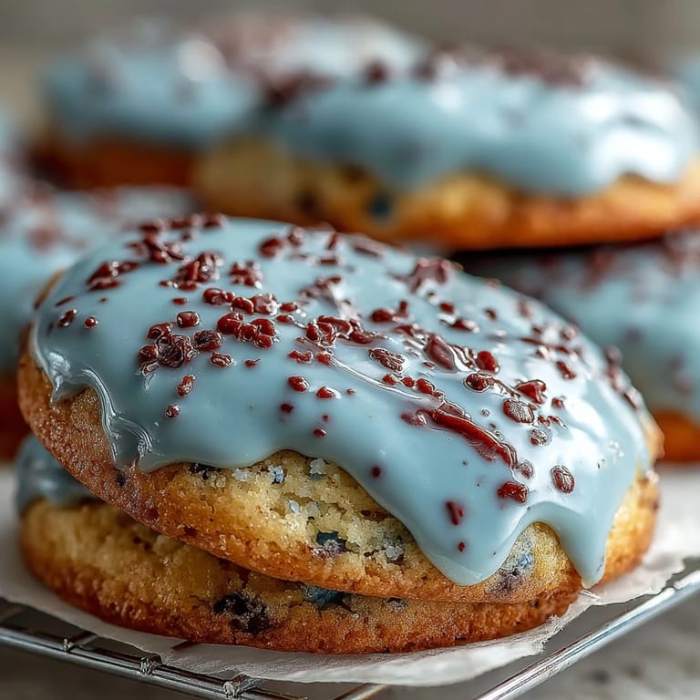 Delightful robins egg sugar cookies, featuring pale blue icing and cocoa speckles, perfect for Easter or springtime gatherings.