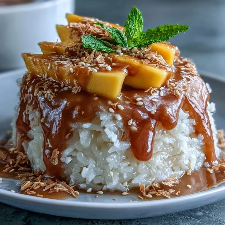 Delicate Mango Sticky Rice Cups showcasing luscious coconut rice and perfectly ripe, sliced mango.
