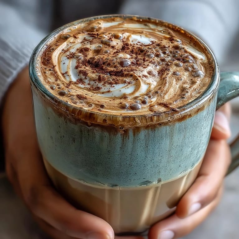 Uplifting Adaptogen Latte, rich and frothy, perfect for a mindful start.