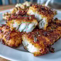 Crispy fried catfish fillets seasoned with Southern spices, served with zesty remoulade sauce for a classic soul food dish.