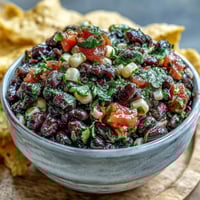 Vibrant 3-ingredient cowboy caviar dip with black beans, corn, and fresh pico de gallo, perfect for summer parties.