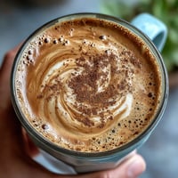 Soothing Adaptogen Latte, creamy with ashwagandha and reishi, a warm mug.